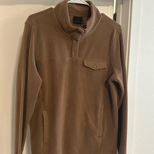soft brown, 1/4 button sweater